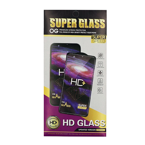 Защитное стекло на Infinix Hot 50 (4G), HD, прозрачное с черной рамкой, X-CASE Защитное стекло на Infinix Hot 50 (4G), HD, прозрачное с черной рамкой, X-CASE