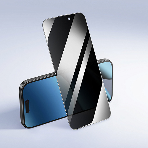 Защитное стекло для iPhone 16 Pro/17, G777 Plus, HOCO, anti-static, антишпион, черное