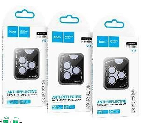 Защитное стекло для iPhone 15 Pro/15 Pro Max, V13, HOCO, на заднюю камеру, серебряный