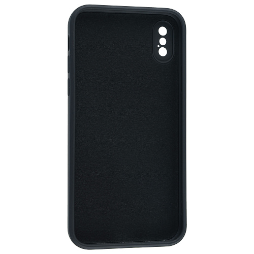Чехол силиконовый для iPhone X/XS, с микрофиброй внутри, с защитой камеры, X-CASE, черный