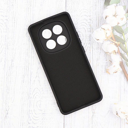 Чехол силиконовый для Xiaomi Redmi Note 14 Pro (4G), с микрофиброй внутри, с защитой камеры, X-CASE, черный