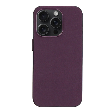 Чехол-накладка для iPhone 15 Pro, тканевый, магнитный (MagSafe), без лого, X-CASE, винный