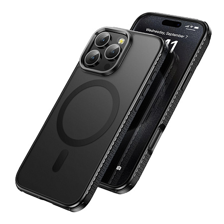 Чехол для iPhone 16 Pro, противоударный, Магнитный (MagSafe), HOCO, anti-shock, черный