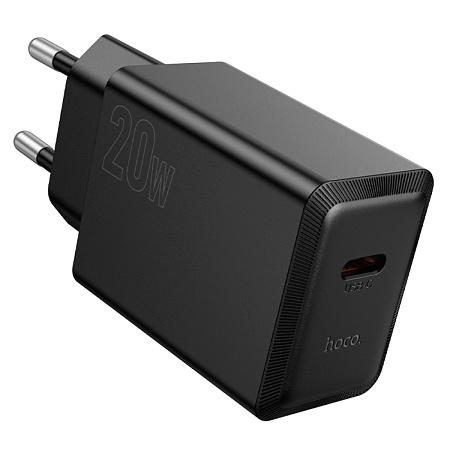 Сетевое зарядное устройство, 1 PD 20W (N68), HOCO, цвет черный
