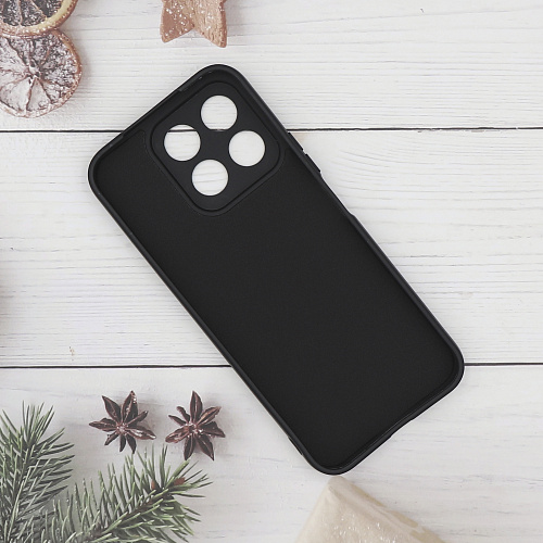 Чехол силиконовый для Honor X8B, с микрофиброй внутри, с защитой камеры, X-CASE, черный