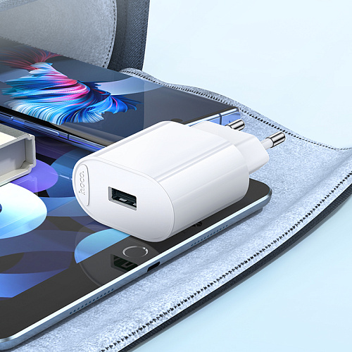 Сетевое зарядное устройство, 1 USB 10.5W (C109A), HOCO, белый