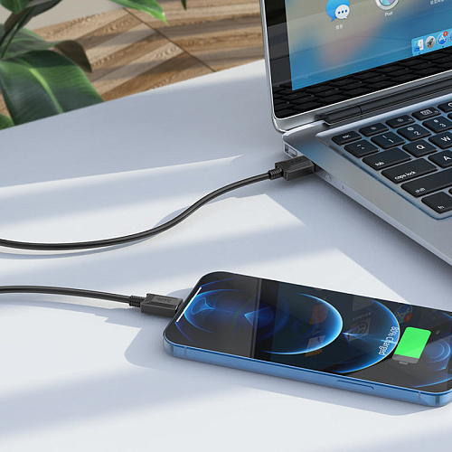 USB дата кабель Lightning, HOCO, X73, 1м, супер прочный, черный