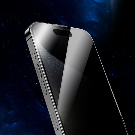 Защитное стекло для iPhone 16 Pro, A34 Plus, HOCO, Антишпионское стекло, черное