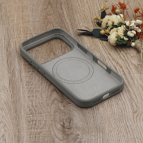 Чехол-накладка для iPhone 17 Pro Max, Silicon Case, магнитный (MagSafe), без лого, X-CASE, серый
