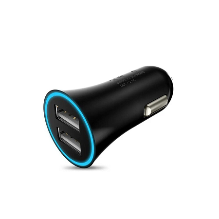 Автомобильное зарядное устройство, 2 USB 2.4A (UC204), HOCO, черный