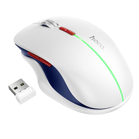 Беспроводная мышка, GM40, HOCO, белого цвета с RGB подсветкой