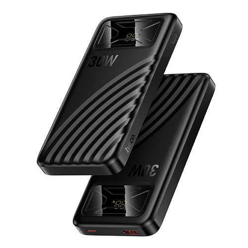 Универсальный Доп. Аккумулятор 10000mAh, Q42, HOCO, 1 PD 30W+1 USB 22.5W, ультра тонкий, черный