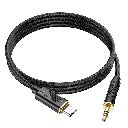 AUX Audio кабель 3,5 мм на Type-C, UPA30, HOCO, черный