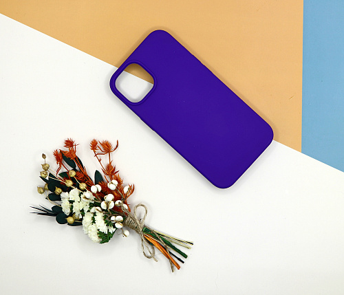 Чехол-накладка для iPhone 14, Silicon Case, без лого, индиго
