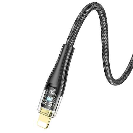 Кабель Lightning to Type-C (PD), HOCO, U121, 1м, черный