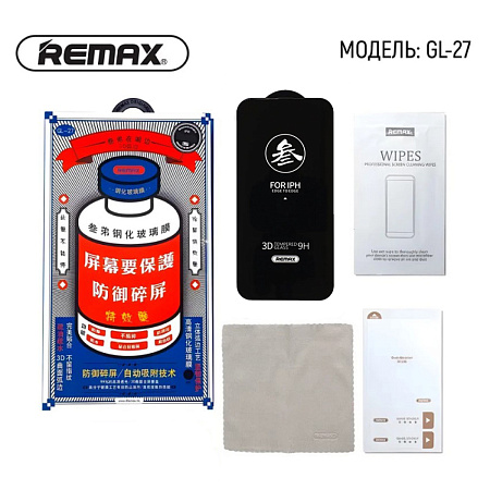 Защитное стекло на iPhone 13/13 Pro/14/16e, REMAX, GL-27, черное
