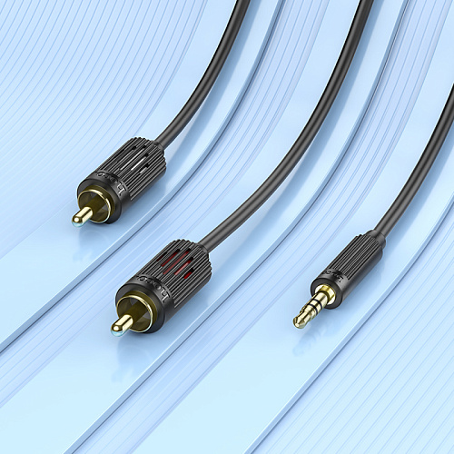 Кабель с Jack 3.5 на RCA, UPA28, HOCO, колокольчики, черный