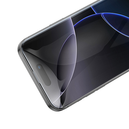 Защитное стекло для iPhone 16 Pro/17, A777, HOCO, HD, рамка черная