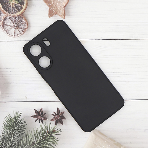 Чехол силиконовый для Xiaomi Redmi 13C (4G)/Redmi 13C (5G)/Poco C65, с микрофиброй вну, с защитой камеры, X-CASE, черный