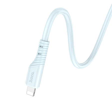 Кабель Lightning to Type-C (PD), HOCO, X97, 1м, силиконовый, 20W, светло-голубой