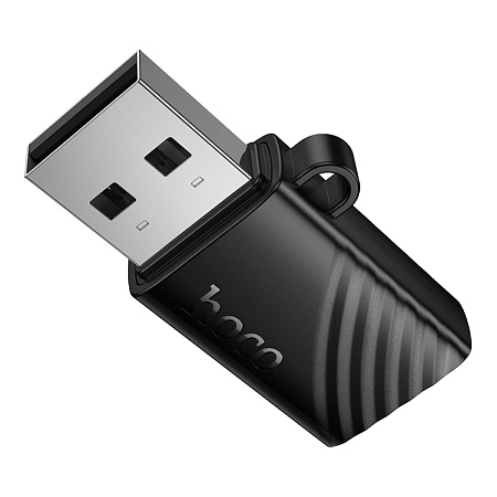 Картридер USB, HB53, HOCO, поддержка microSD карт, цвет черный