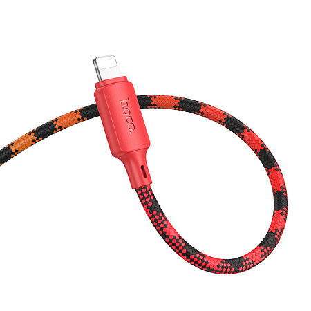 USB дата кабель Lightning, HOCO, X116, 1м, разноцветный красный с желтым или синим