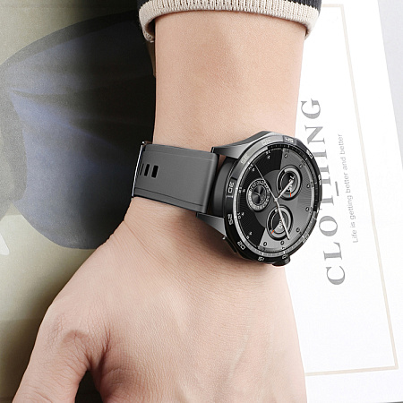 Ремешок на руку универсальный для умных часов 22мм, HOCO, WH17, силиконовый, серый