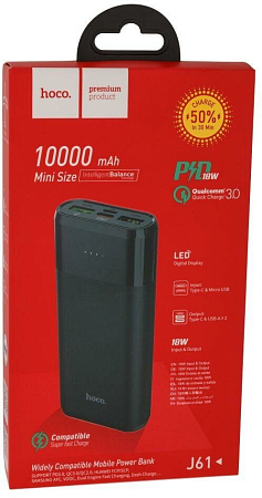  .  10000mAh, J61, PD 18W+QC3.0, Hoco, 