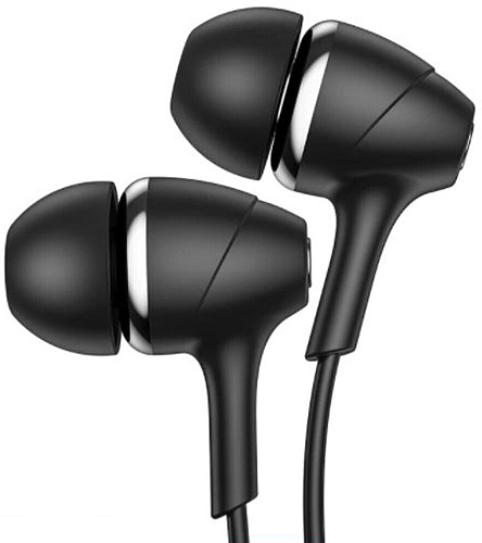 Проводные наушники M76 Maya universal earphones, HOCO, вакуумные с микрофоном, черные