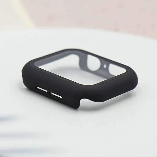 Защитное стекло с чехлом для Apple Watch 41mm, ударопрочный, цвет черный