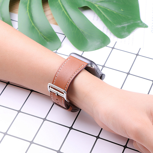 Ремешок на руку для Apple Watch 44/45/46/49 мм, HOCO, WA17, коровья кожа, коричневый