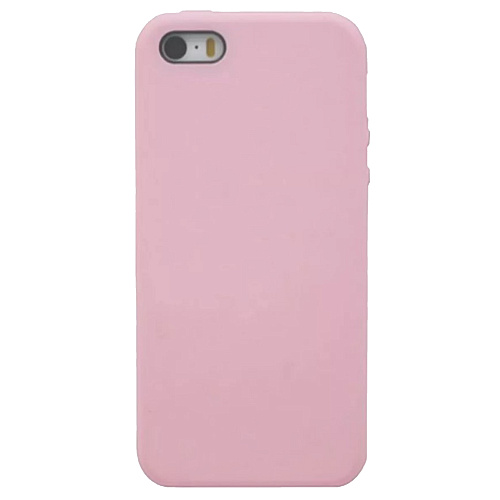 Чехол - накладка для iPhone 5/5S/5SE, Silicon Case, бледно-розовый
