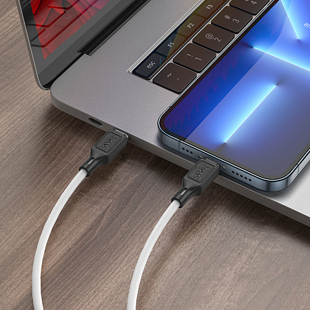Кабель Lightning to Type-C (PD), HOCO, X90, 1м, силиконовый, белый