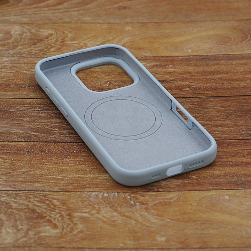 Чехол-накладка для iPhone 16 Pro Max, Silicon Case, магнитный (MagSafe), без лого, X-CASE, светло-голубой