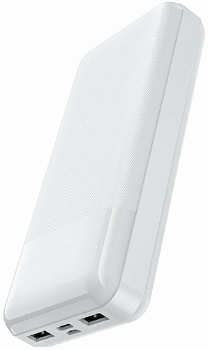 Универсальный Доп. Аккумулятор 20000mAh, J72A, HOCO, 2 USB (5V/2.0A), белый