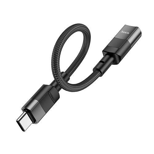 Кабель с Type-C (папа) на Lightning (мама), 0.1 m, HOCO, U107, черный
