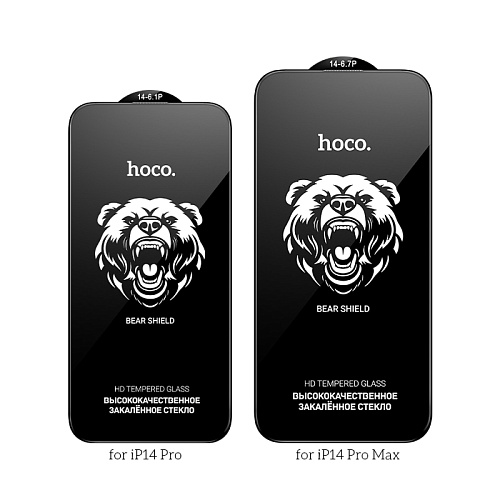 Защитное стекло для iPhone 14 Pro, A777, HOCO, HD, рамка черная