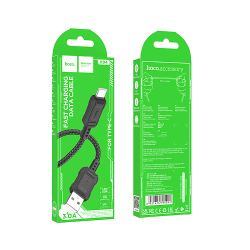 USB Кабель Type-C, HOCO, X94, 1м, черный