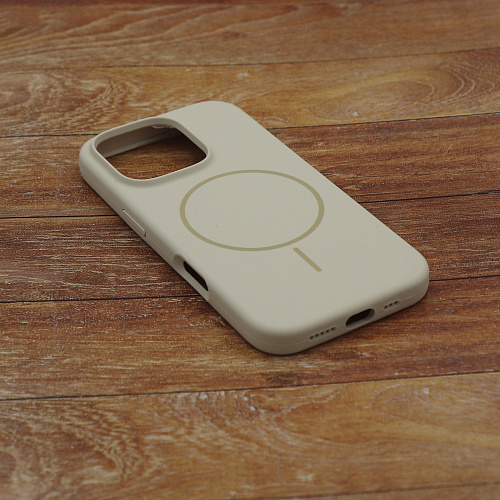 Чехол-накладка для iPhone 16 Pro Max, Silicon Case, магнитный (MagSafe), без лого, X-CASE, бежевый