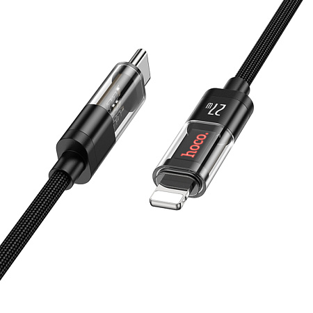 Кабель Lightning to Type-C (PD), HOCO, U116, 1.2м, черный