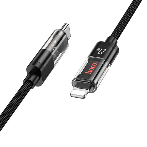 Кабель Lightning to Type-C (PD), HOCO, U116, 1.2м, черный