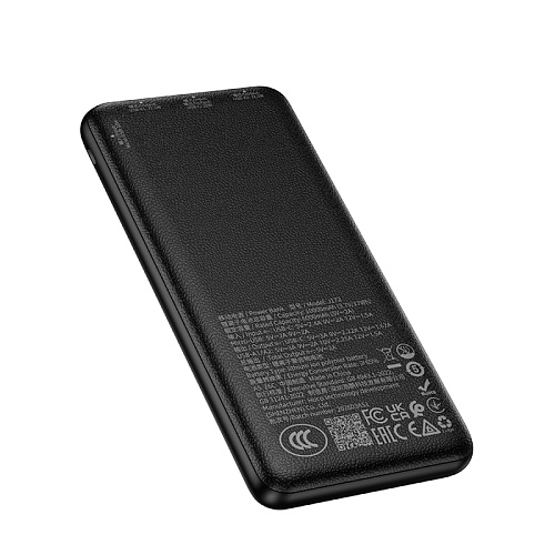 Универсальный Доп. Аккумулятор 10000mAh, J172, HOCO, выход: 1 USB (22.5), 1 PD (20W), черный