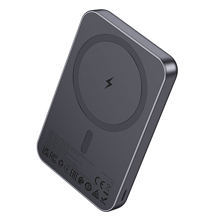 Универсальный Доп. Аккумулятор 5000mAh, J160, HOCO, 1 PD 10W, беспроводная зарядка (MagSafe), серый