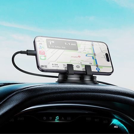 Держатель автомобильный на торпеду, H55, HOCO, черный