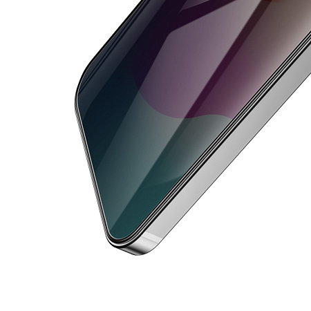 Защитное стекло для iPhone 15 Pro, A12 Pro, HOCO, Privacy Nano 3D full screen edges, черное