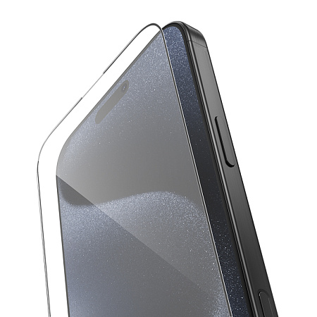 Защитное стекло для iPhone 16 Pro, G5, HOCO, Full screen silk screen HD tempered glass, черное
