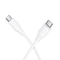 Кабель Type-C на Type-C, HOCO, X124, силиконовый, 1м, 60W, белый