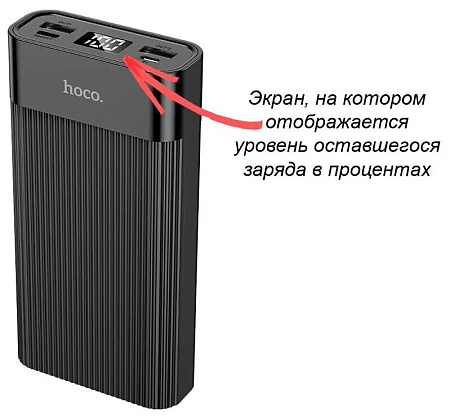  .  20000mAh, J85, HOCO, Output: 2 USB (5V/2A)  , 