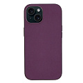 Чехол-накладка для iPhone 15, тканевый, магнитный (MagSafe), без лого, X-CASE, винный