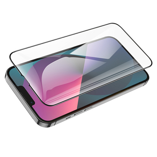 Защитное стекло на iPhone 13 Pro Max (6.7)/14 Plus, G7, HOCO, Full screen HD tempered glass, черное